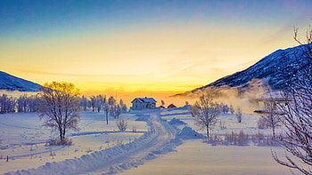 Norway, The Lofoten Islands, sky, snow, winter, scandinavia, landscape, colors HD wallpaper