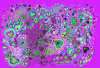 ABSTRACT FORM PURPLE, hearts, purple, abstract, for HD wallpaper