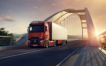Renault T, 2021, Euro Truck Simulator 2, trucking, T-High 520, new red Renault T, red Renault T exterior, cargo delivery, Renault Trucks HD wallpaper