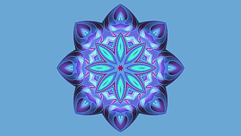 Pastel Blue and Purple Kalidoscope Flower, Abstract, kaleidoscope HD wallpaper