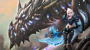 Anime World of Warcraft dragon Blood Elf death knights Sindragosa HD wallpaper