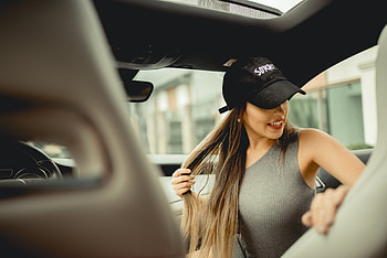 Girl With Basketball Cap In Car, girls, model HD wallpaper