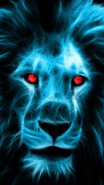 Blue Lion, Dark Background HD phone wallpaper