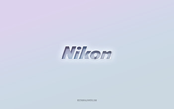 Nikon logo, cut out 3d text, white background, Nikon 3d logo, Nikon emblem, Nikon, embossed logo, Nikon 3d emblem HD wallpaper
