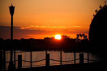 Midnight sunset, midnight, view, nature, sun, sunset HD wallpaper