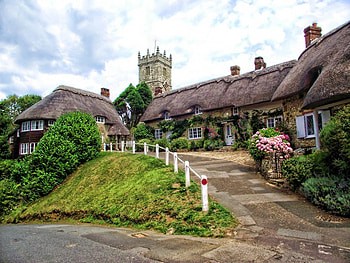 Isle of Wight, godshill, flowers, cottage, houses HD wallpaper
