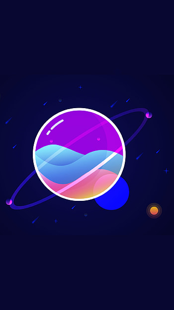 Saturn, cosmic, magenta, art, blue, , planet, stars, space HD phone wallpaper