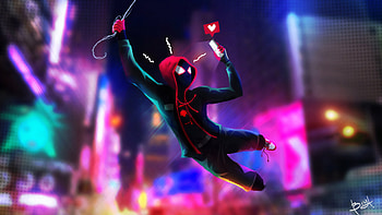 Spiderman Texting, spiderman, superheroes, artwork, artist, digital-art, behance HD wallpaper