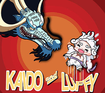 Kaido and Luffy, Kaido (One Piece), Monkey D. Luffy, Gear 5 (One Piece), Anime, One Piece, Luffy Vs Kaido HD wallpaper