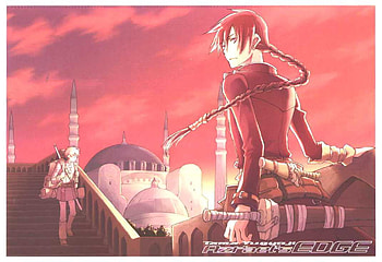 Azrael's Edge, sword, pigtail, red, calm, sunset HD wallpaper