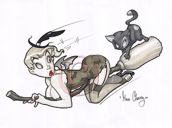 Gwenee_good_witch_by_mariochavez, fantasy, art, good witch, drawing, gwenee, mario chavez HD wallpaper