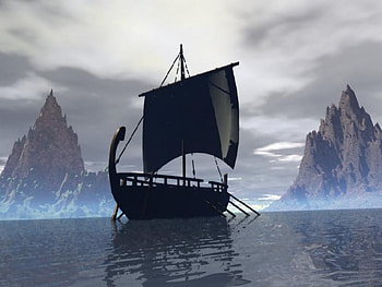 Sail Away, boat, sea, ship, clouds, sail, sky, mountains, water, ocean HD wallpaper