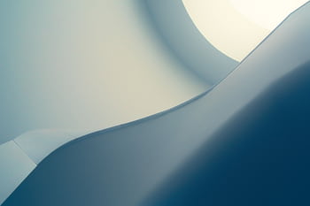 Sophisticated minimalist abstract with smooth blue curves and geometric design, perfect for a modern background. HD wallpaper