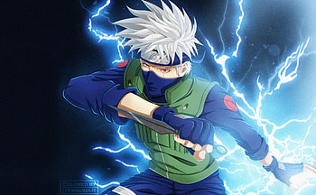Anime, Kakashi Hatake, white hair, anime boy, art HD wallpaper