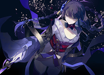 Raiden-Shogun-Genshin-Impact, Genshin, Shogun, Impact, Raiden HD wallpaper