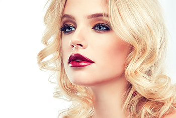 Girl, lips, blue eyes, blonde HD wallpaper