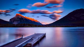 Dock Side Mountains Sky Landscape, dock, mountains, landscape, sky, nature HD wallpaper