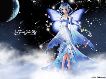 Yami to Boshi to Hon no Tabibito, fairy, anime, moon HD wallpaper