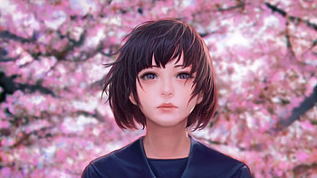 Blossom, artwork, cute, anime girl HD wallpaper