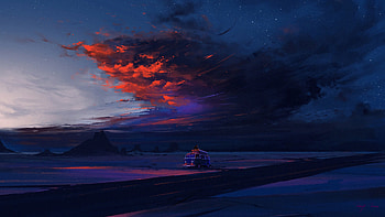 Van Ride Under The Sky , van, artist, artwork, digital-art, deviantart HD wallpaper