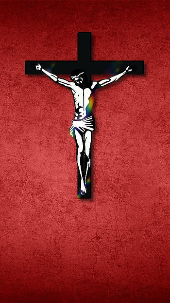 Jesus, Holy Cross, Red Theme, Background HD phone wallpaper
