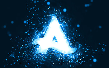 Afrojack blue logo, , dutch DJs, blue neon lights, creative, blue abstract background, Nick van de Wall, Afrojack logo, music stars, Afrojack HD wallpaper