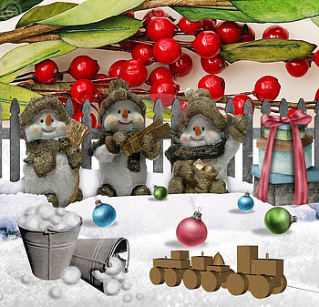 Snowman, toy, snow, christmas HD wallpaper