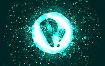 Pop OS turquoise logo, , turquoise neon lights, Linux, creative, turquoise abstract background, Pop OS logo, OS, Pop OS HD wallpaper