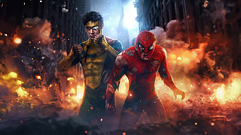 Invincible X Spider Man, spiderman, invincible, superheroes, artwork, artist, digital-art, art, artstation HD wallpaper