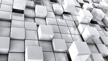 Abstract White 3D Cubes HD wallpaper