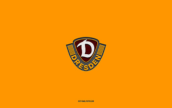SG Dynamo Dresden, yellow background, German football team, SG Dynamo Dresden emblem, Bundesliga 2, Germany, football, SG Dynamo Dresden logo HD wallpaper