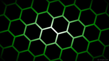 glow hexagon green gradient white black HD wallpaper