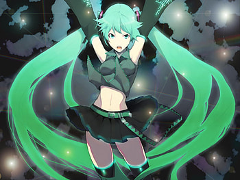Hatsune Miku, blue, black, awesome, cute, vocaloid, beauty, nice, miku, earth, music, girl virtual, vocaloids, hatsune, thighhighs, skirt, continents, blue eyes, twintail, aqua, beautiful, diva, tie, gray, anime, pretty, aqua hair, cool, world, idol HD wallpaper