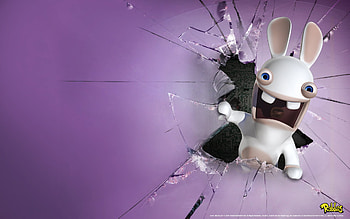 Funny, Animals, Background, Rabbits, Violet HD wallpaper
