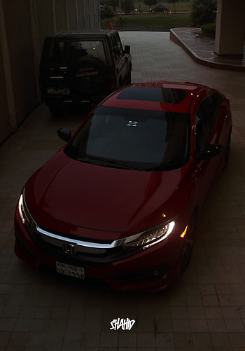 Honda civic, red, car, automotive_tire, 10th_gen, vtech HD phone wallpaper