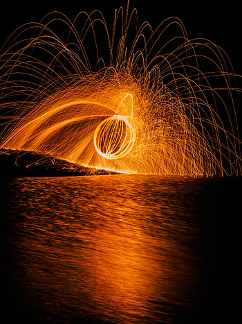 Water, Sparks, Miscellanea, Miscellaneous, Ball, zelight, Glow HD phone wallpaper