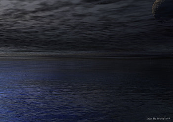 Lovely Darkness, oceans, planets, reflections, dark, moon, fanstasy, clouds, sky, water HD wallpaper