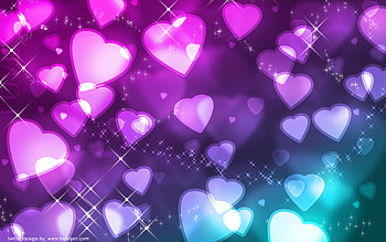 Red Heart Blue Rainbow With Black Background Neon . HD wallpaper