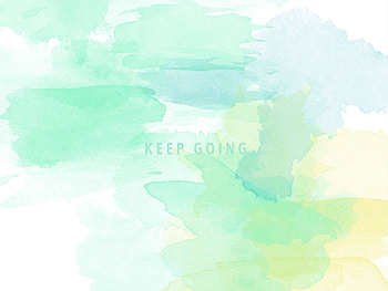 Mint aqua yellow watercolour Keep Going background HD wallpaper
