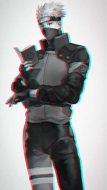 The Copy Ninja, naruto, art, white, ballistic_vest, hatake, japan, black, hatakekakashi, kakashi, anime HD phone wallpaper