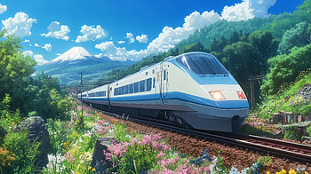Stunning Anime Train Journey - Ultra, Anime, anime train, train, landscape, flower, anime landscape HD wallpaper