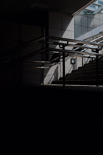 Dark, Wall, Ladder, Stairs, Railings, Handrail HD phone wallpaper