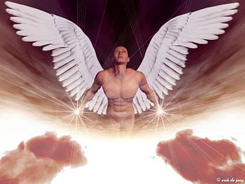 Angel Amongst the Clouds, clouds, wings, angel, male HD wallpaper