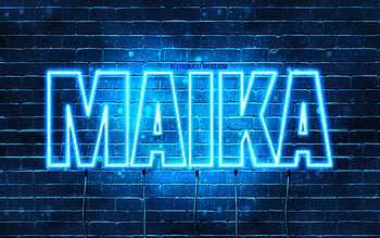 Happy Birtay Maika, , blue neon lights, Maika name, creative, Maika Happy Birtay, Maika Birtay, popular japanese male names, with Maika name, Maika HD wallpaper