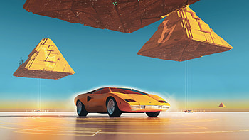 Lamborghini Countach Pyramids, lamborghini-countach, lamborghini, cars, artist, artwork, digital-art HD wallpaper