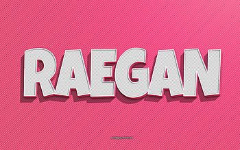 Raegan, pink lines background, with names, Raegan name, female names, Raegan greeting card, line art, with Raegan name HD wallpaper
