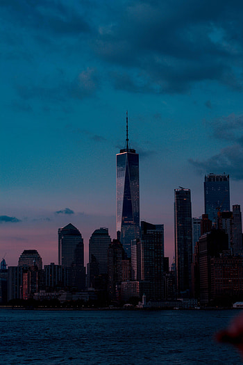 Cities, Twilight, City, Building, Coast, Skyscrapers, Dusk, Evening HD phone wallpaper