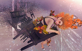 Fantasy girl, rendering, black, fantasy, game, redhead, girl, orange, woman HD wallpaper