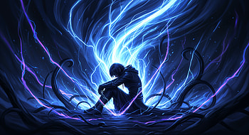 Solitude — Electric Sorrow, depressed, silhouette, aura, energy HD wallpaper