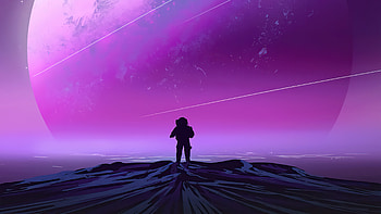 Astronaut Voyager, astronaut, retrowave, synthwave, artist, artwork, digital-art HD wallpaper